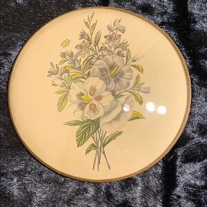 Vintage Peter Watson Convex Bubble Glass Floral Bouquet Wall Art